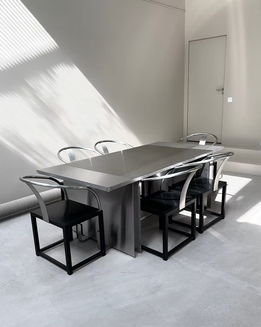 6 in 1 Blackwood & Stainless Steel Table