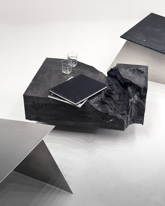 Black Concrete Sculptural Table