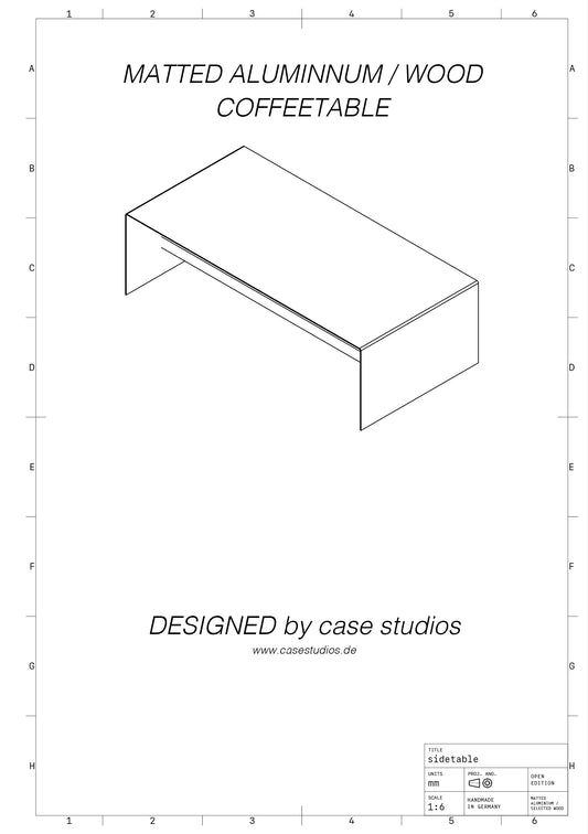 Custom Size Matted Aluminium Coffetable