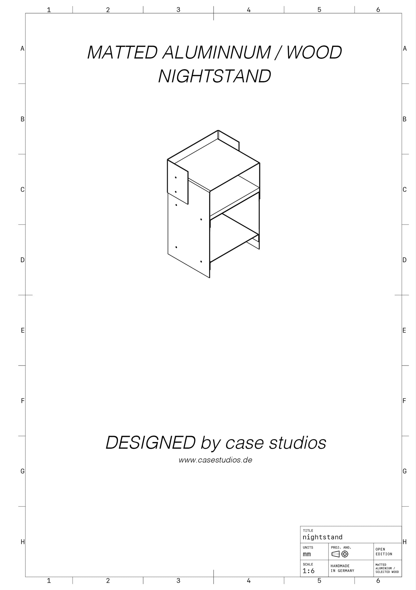 Matted Aluminium - Blackwood Sidetable
