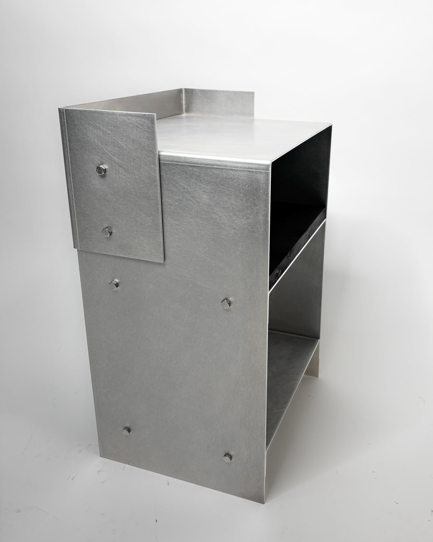 Matted Aluminium - Blackwood Sidetable