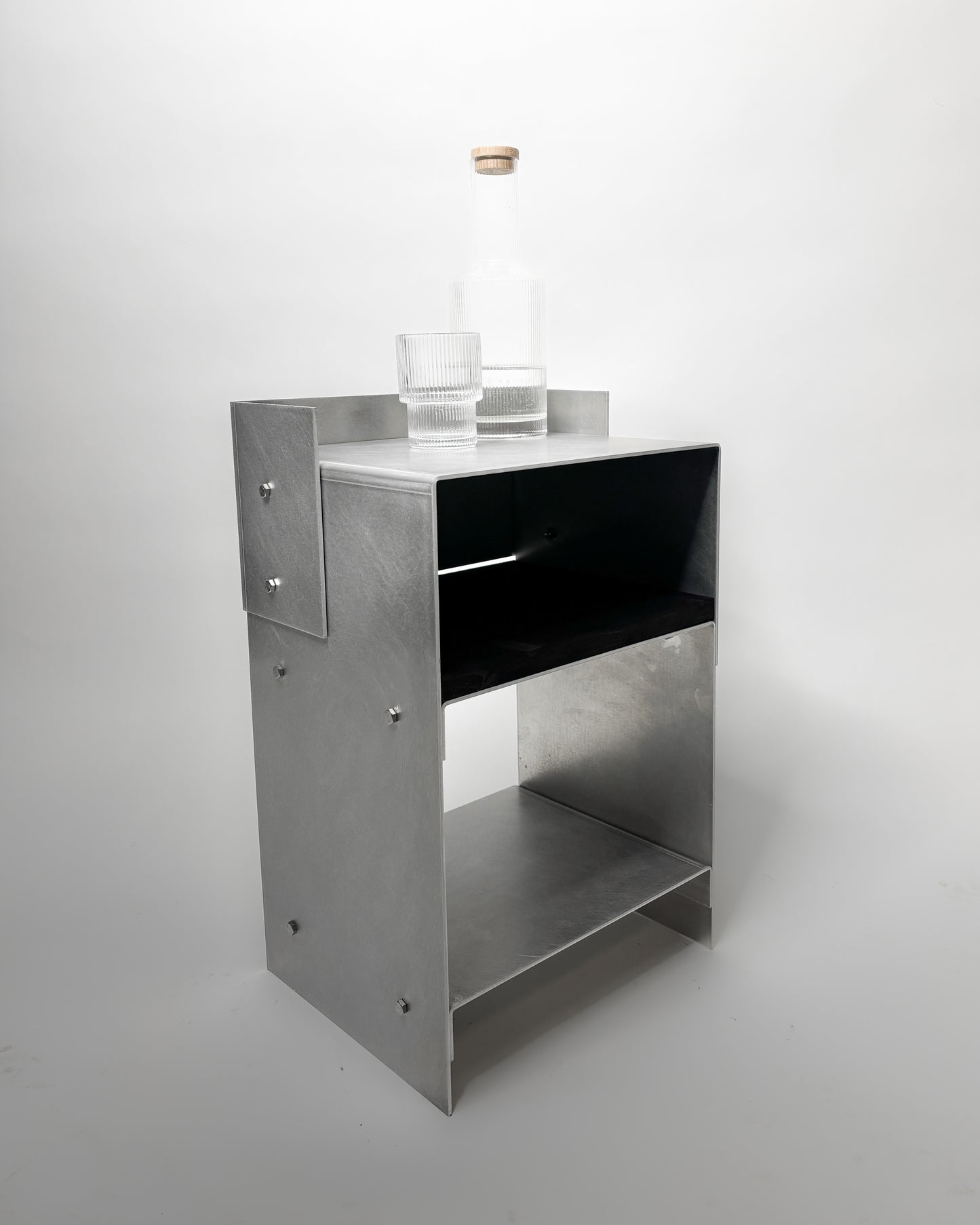 Matted Aluminium - Blackwood Sidetable