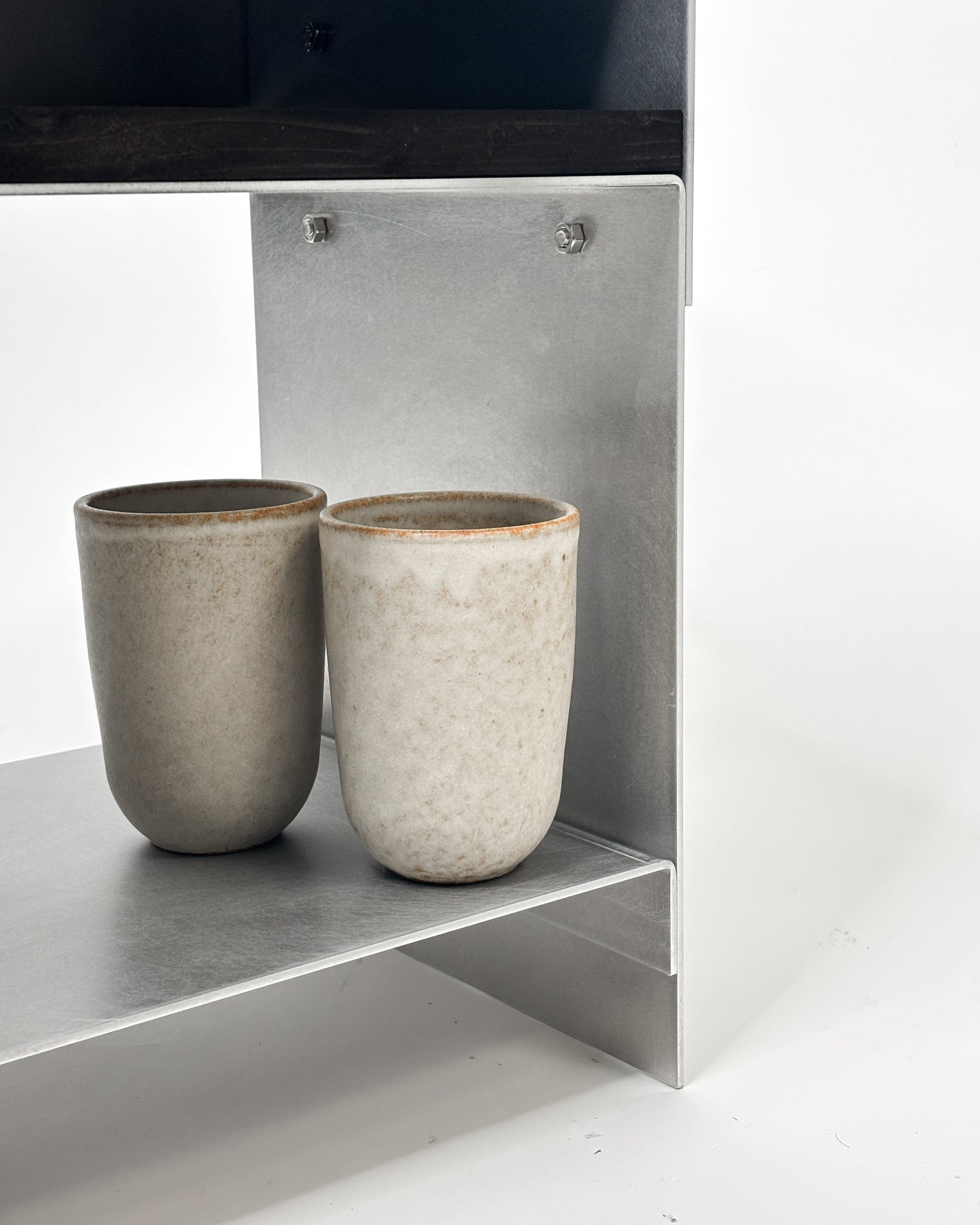 Matted Aluminium - Blackwood Sidetable