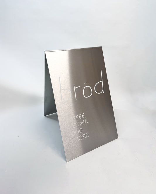 Premium Sidewalk Sign | Brushed Stainless Steel Customer Stopper