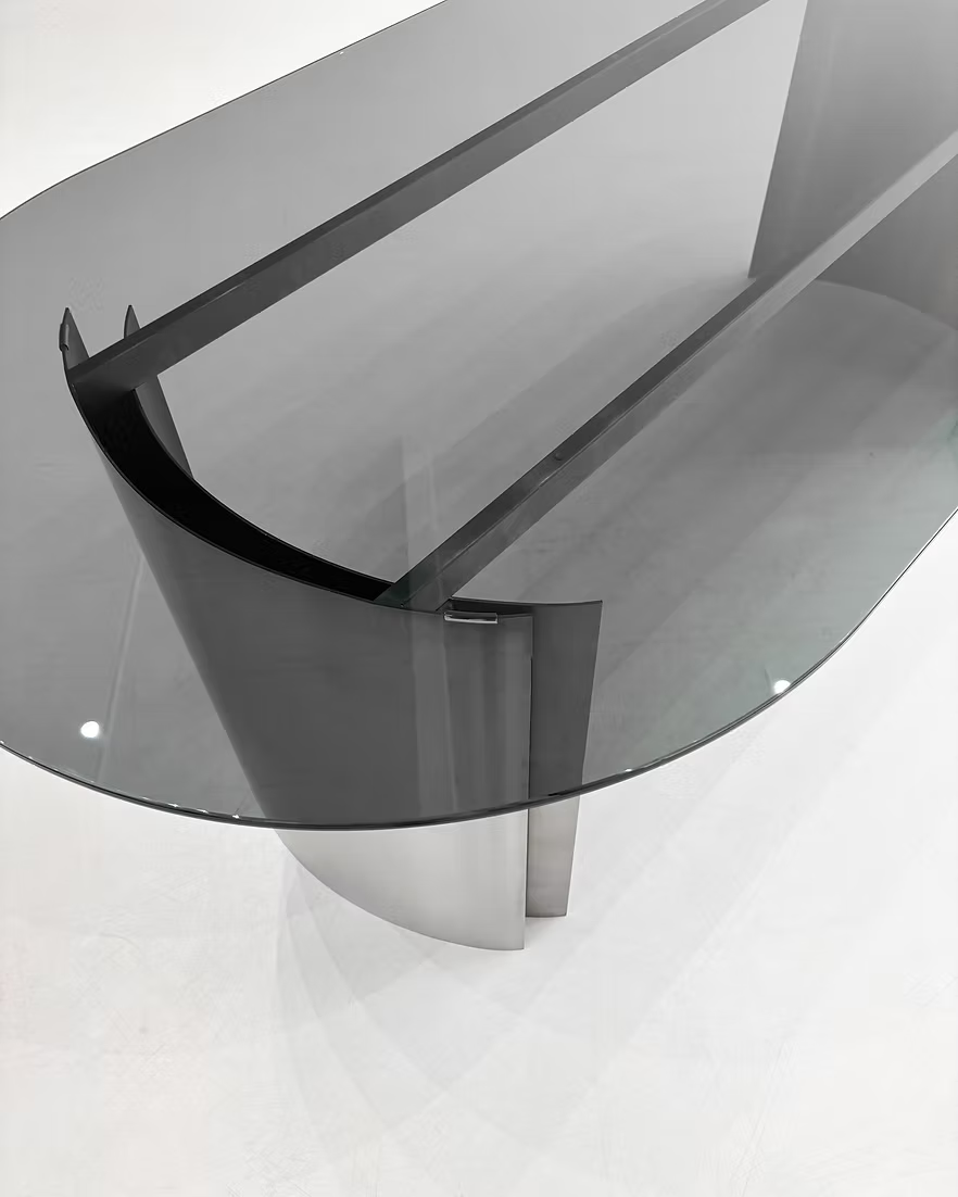 Rounded Stainless Steel Table