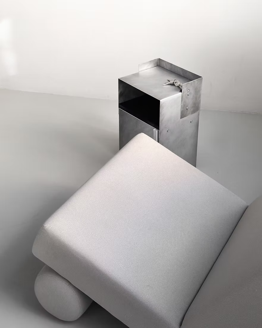 Matted Aluminium - Blackwood Sidetable