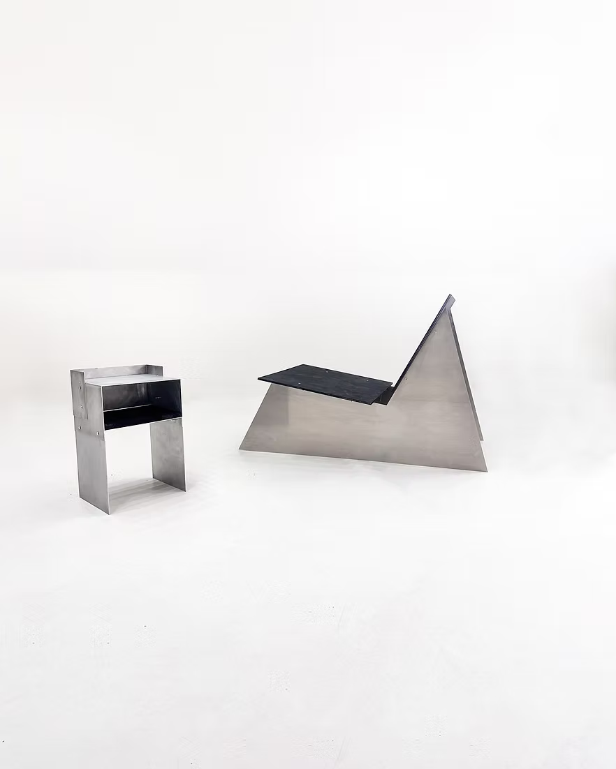 Matted Aluminium - Blackwood Sidetable