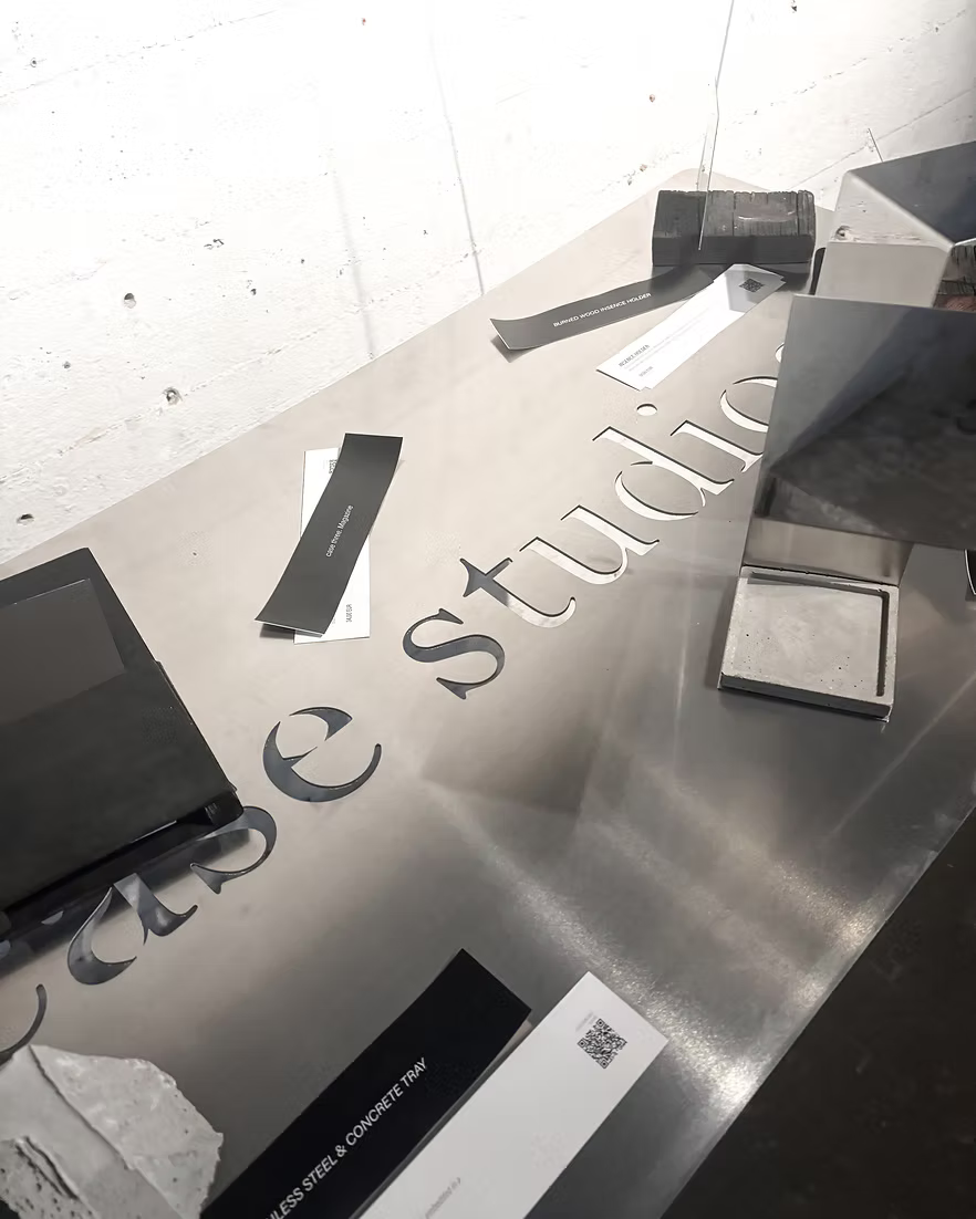 Floating Aluminium Counter - Logo Laser Cutout