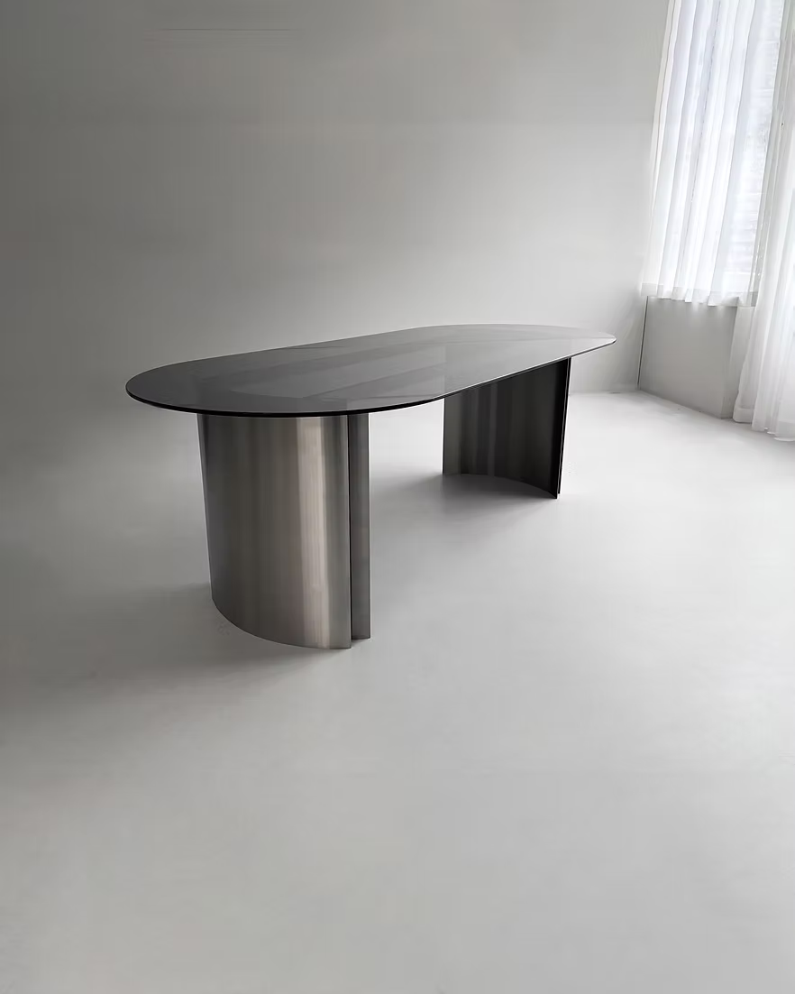 Rounded Stainless Steel Table