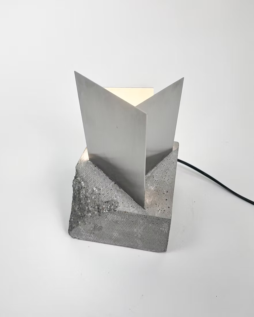 Sculptural Stainless Steel Table Light