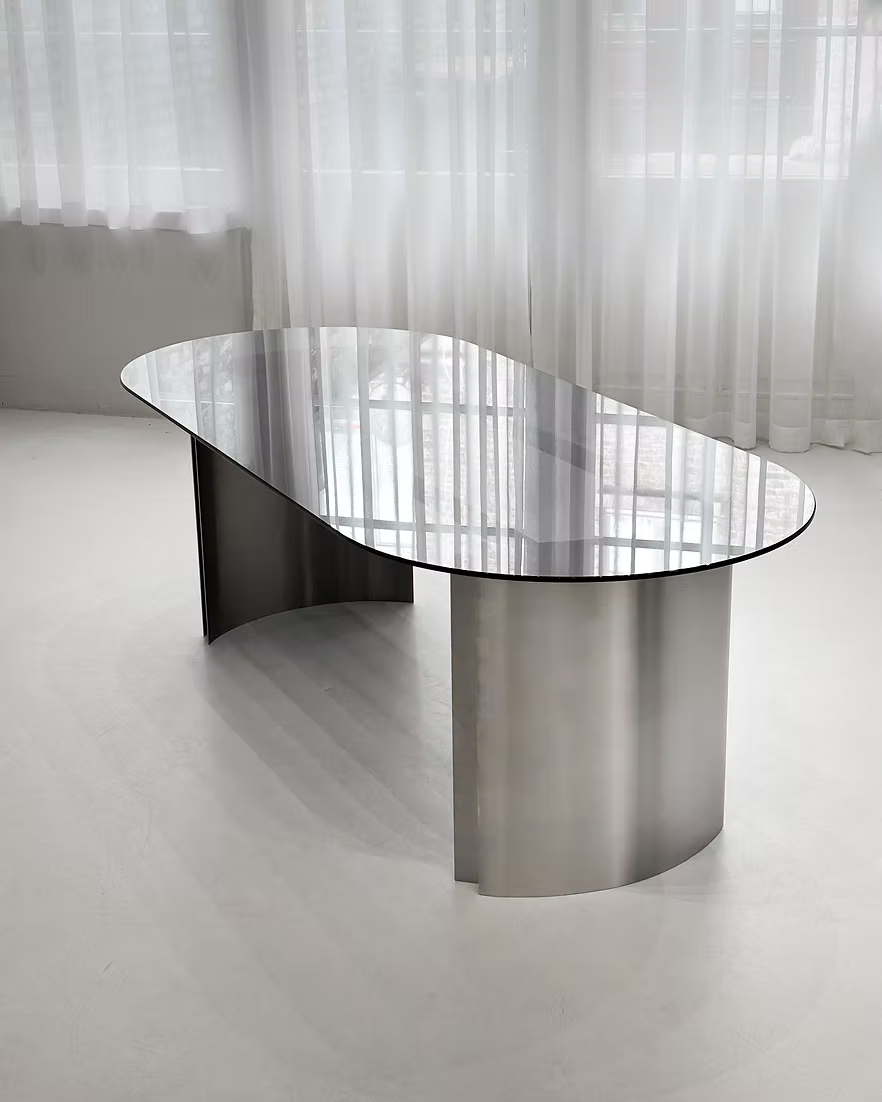 Rounded Stainless Steel Table