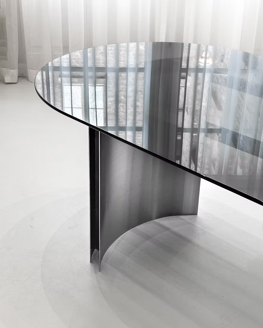 Rounded Stainless Steel Table
