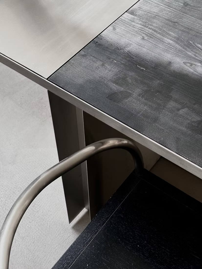 6 in 1 Blackwood & Stainless Steel Table