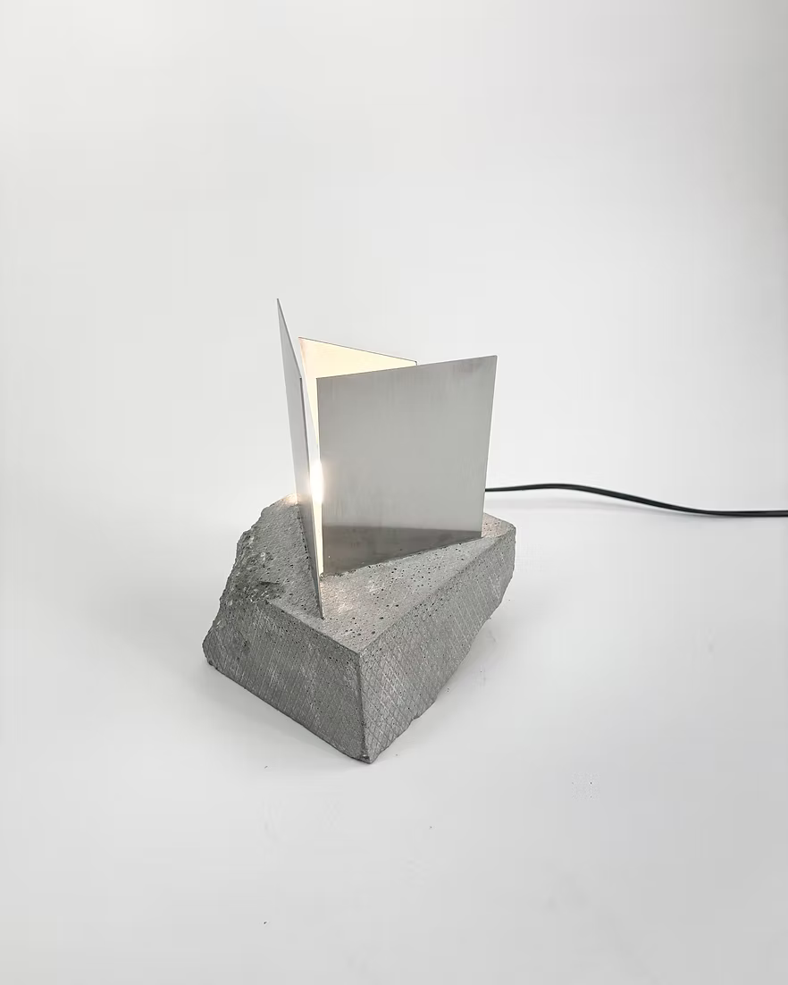Sculptural Stainless Steel Table Light