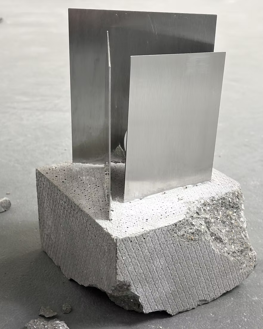 Sculptural Stainless Steel Table Light