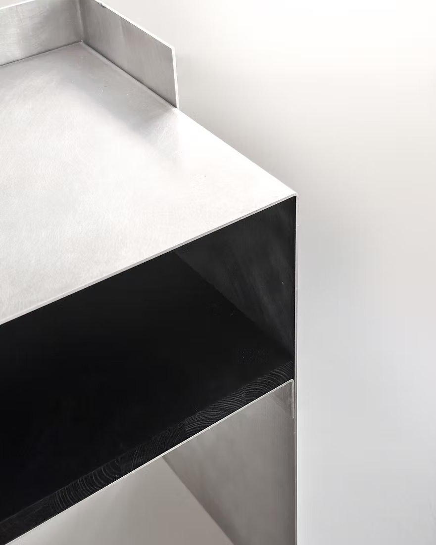 Matted Aluminium - Blackwood Sidetable