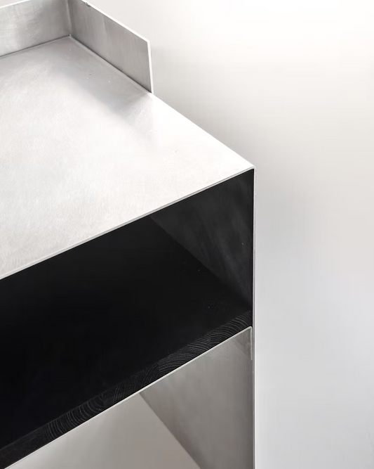 Matted Aluminium - Blackwood Sidetable