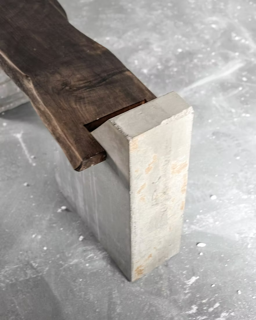 [FRAGMENT] Antique Wood and Concrete Bench