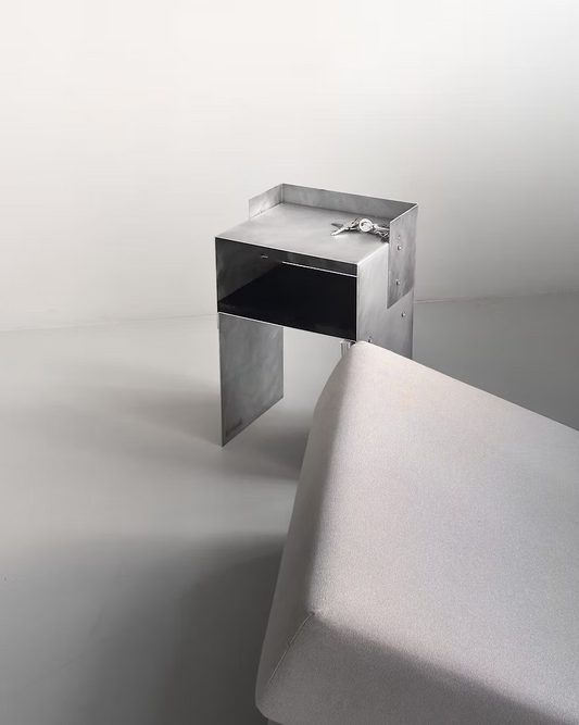 Matted Aluminium - Blackwood Sidetable