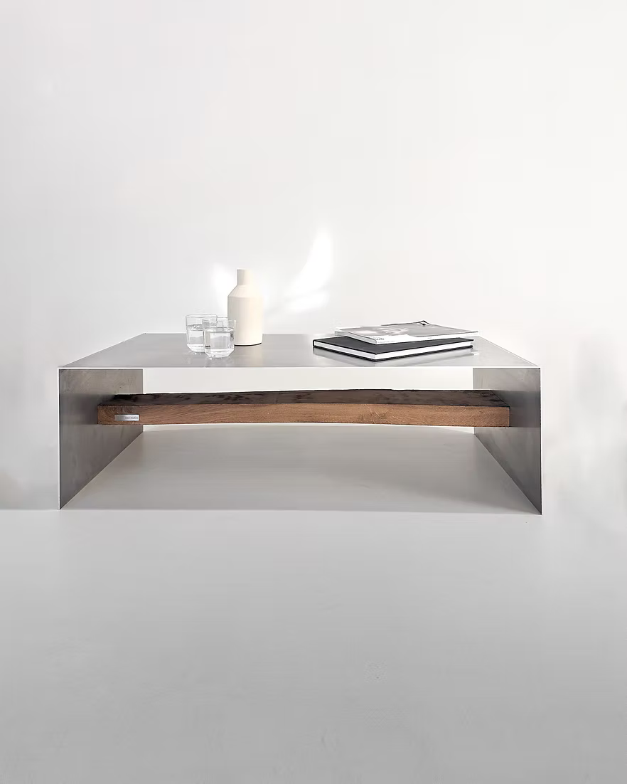 Oak Aluminium Couchtisch Detailansicht