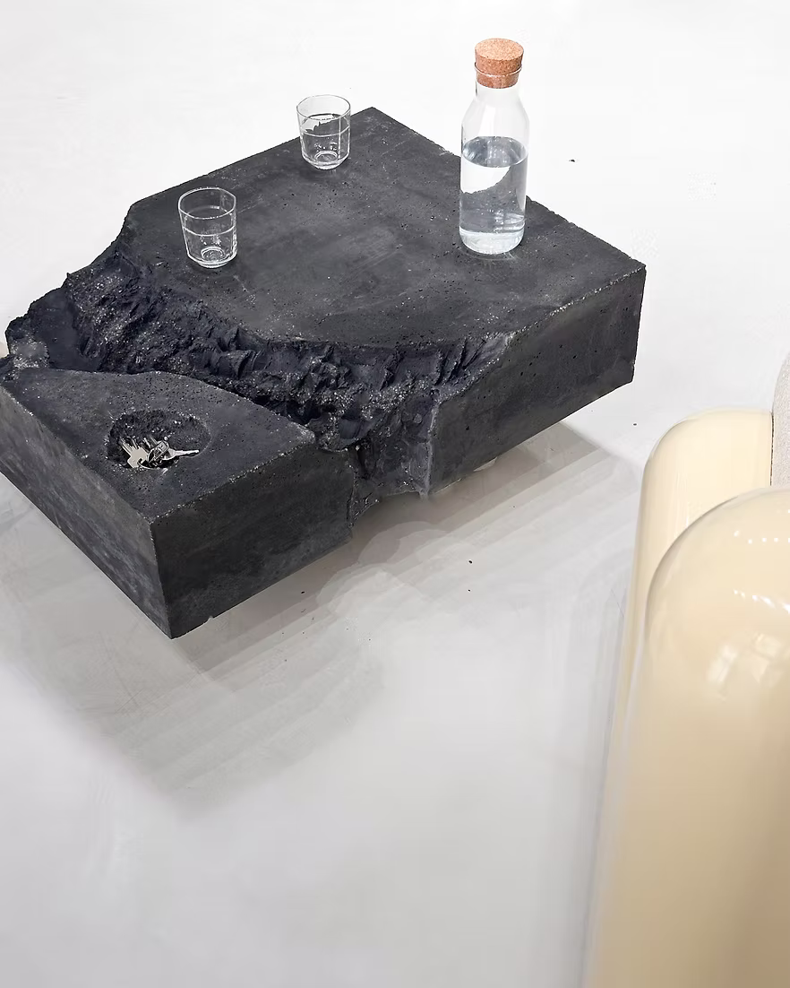 Black Concrete Sculptural Table