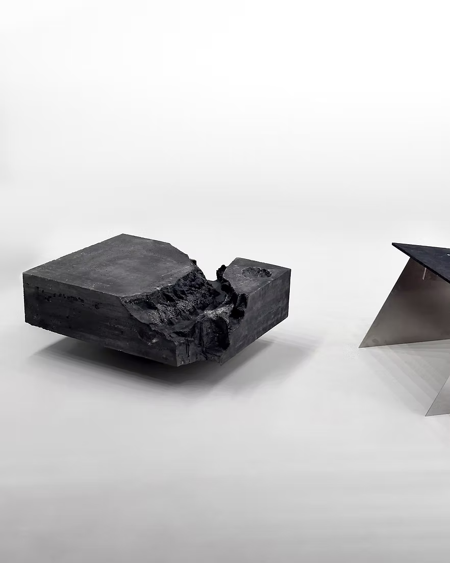Black Concrete Sculptural Table