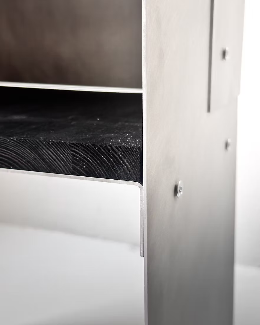 Matted Aluminium - Blackwood Sidetable