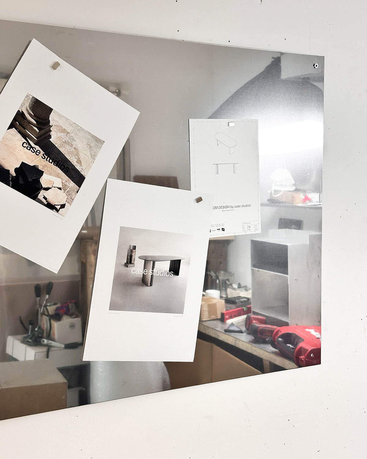 Mirrored Metal Moodboard - Magnetic Stainless Steel Notice Board