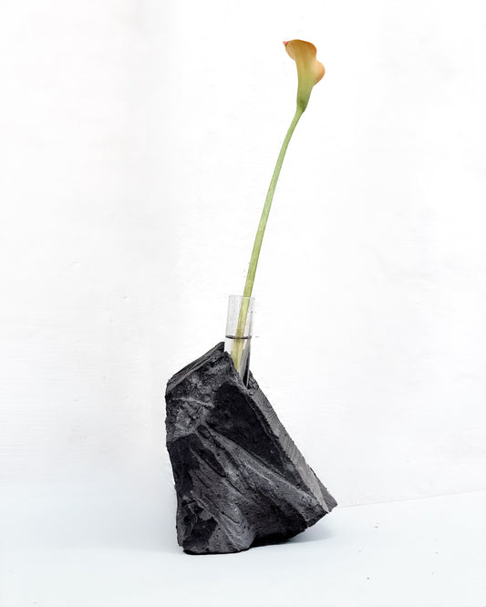 Black Concrete Flower Vases